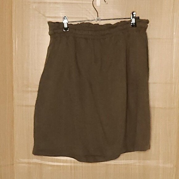 H&M Army Green Lyocel Silky Mini Skirt - Picture 2 of 5